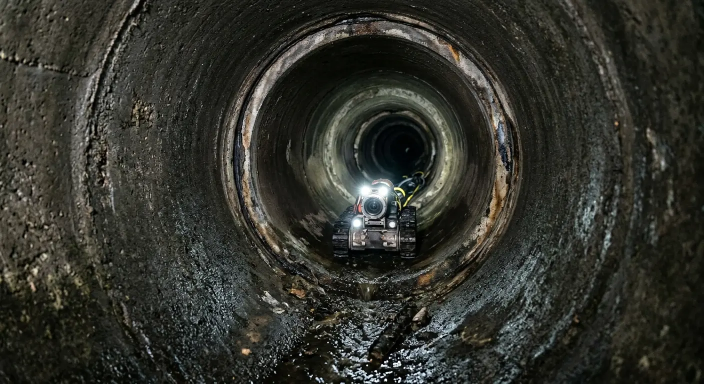 Robotic sewer camera inspecting pipe interior for Drain Snake Service in Federal Heights